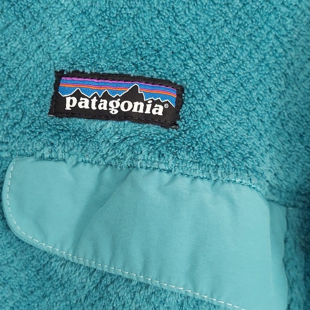 Patagonia Sweater, PulloverTop, Size M, Teal Green, Plush, Lightweight, Snapneck