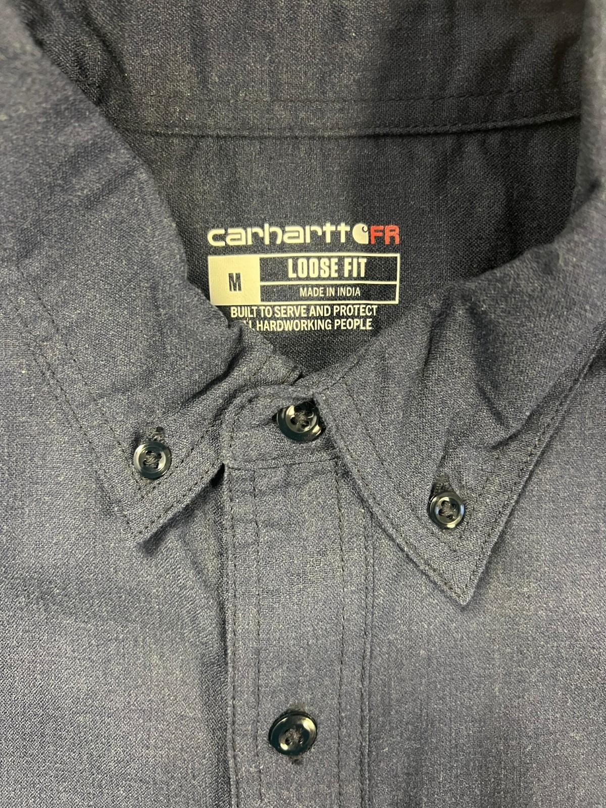 Carhartt FR Men’s Navy Shirt Flame Resistant Long Sleeve Lightweight (S02)