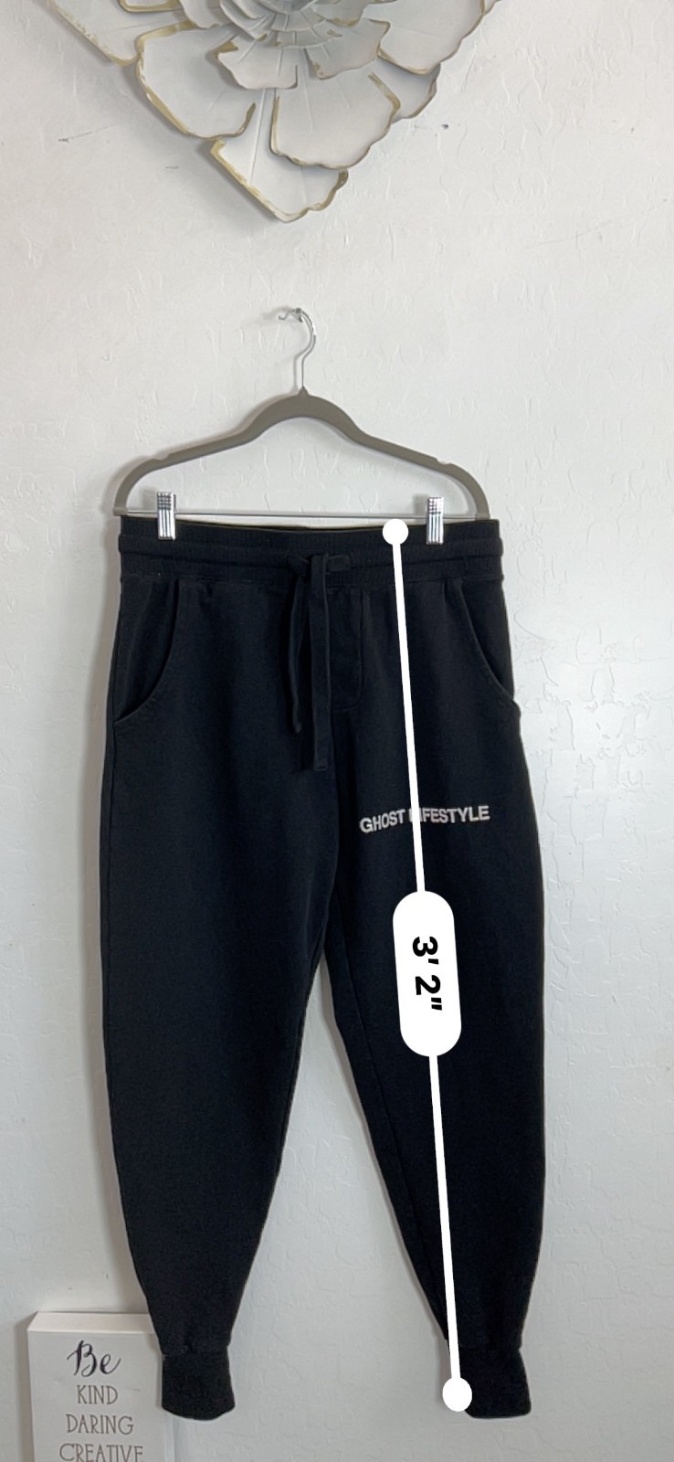 Ghost Lifestyle Joggers Black Size Large unisex active gym fitness weight train