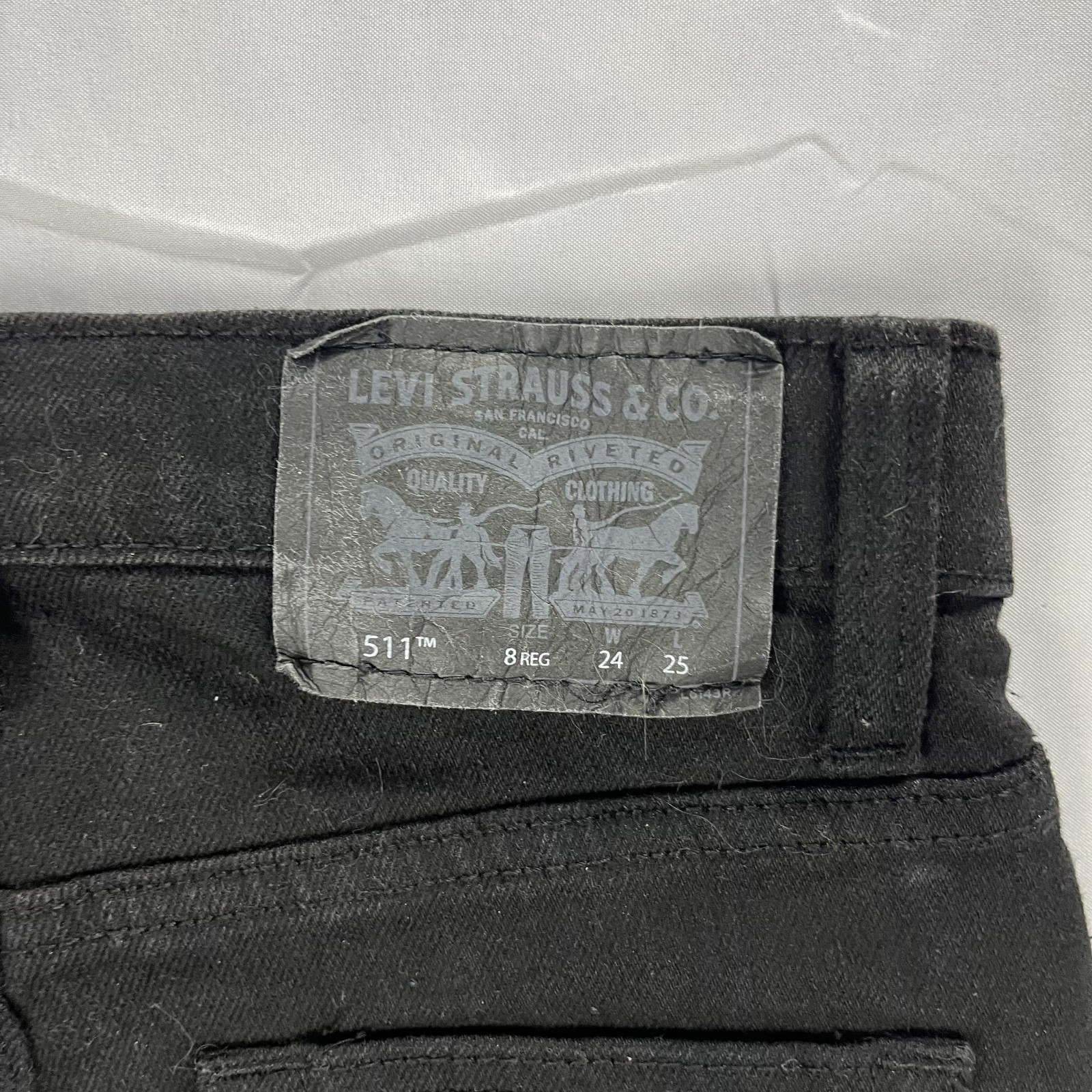 EUC Levi’s 511 Slim Boys 8 REG Performance Black Stretch Denim Jeans W24 L25