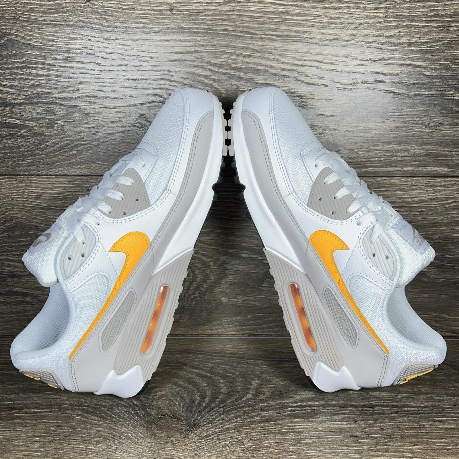 Nike Men’s Air Max 90 Laser Orange White Athletic Casual Shoes Sneakers Trainers