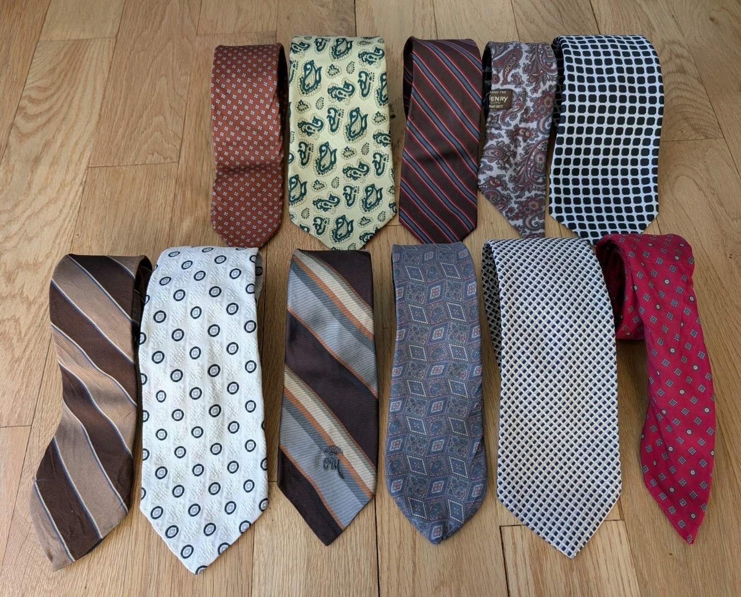 Vtg Jack Henry Country Club Plaza Kansas City Mens Tie Lot Of 11 Geometric Silk