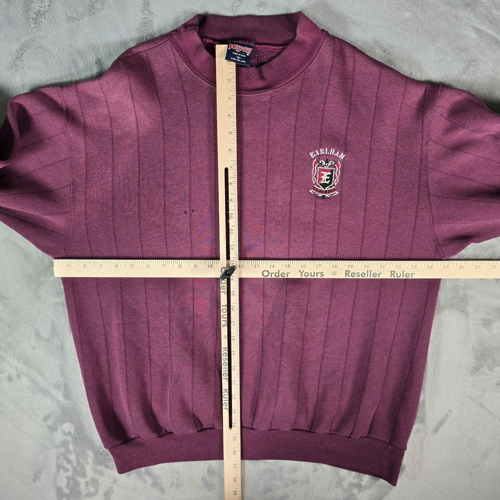 Vintage 1990s JanSport Made in USA “Earlham Classics” Burgundy Sweatshirt (XL)