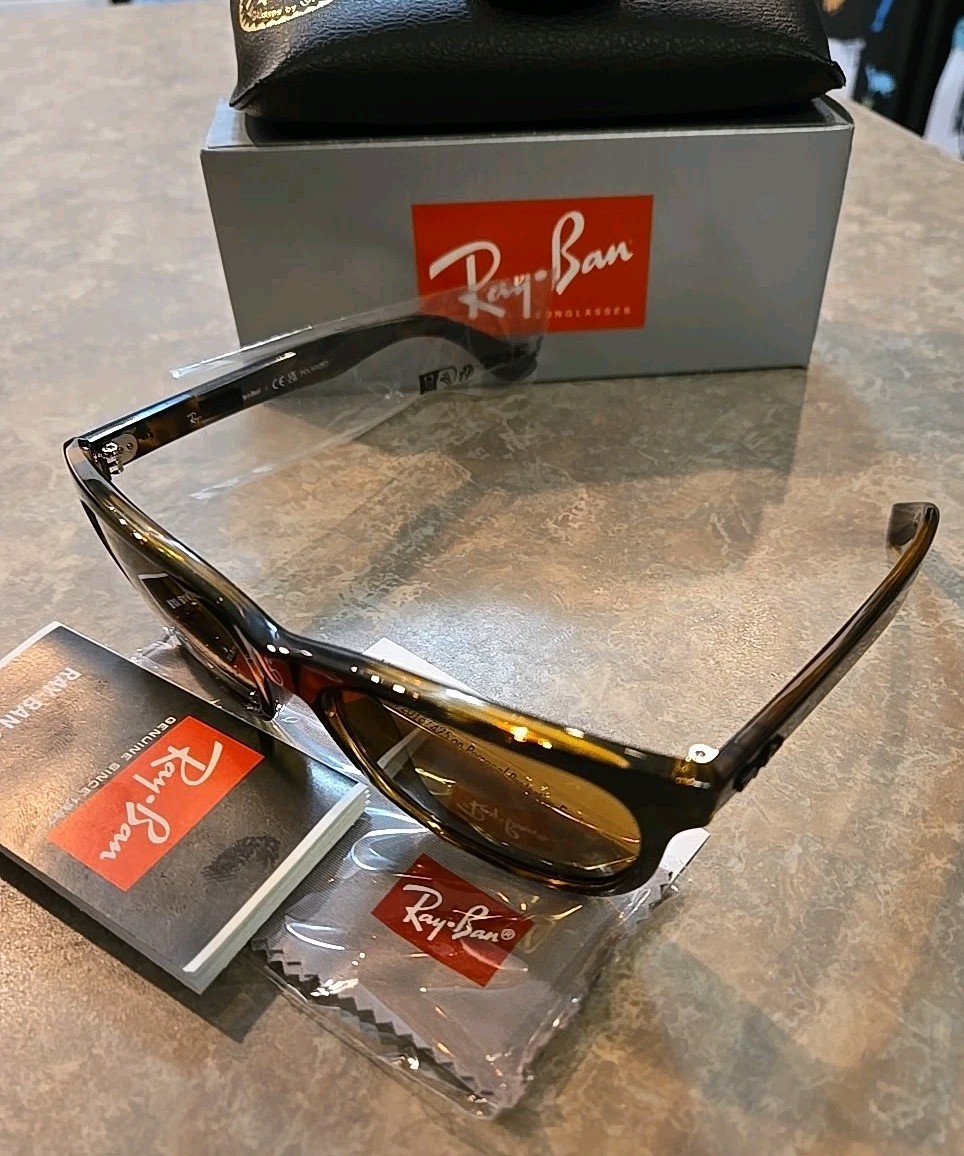 🔥 RAY-BAN WAYFARER RB4184 710/83 LIGHT HAVANA BROWN POLARIZED SUNGLASSES 54MM