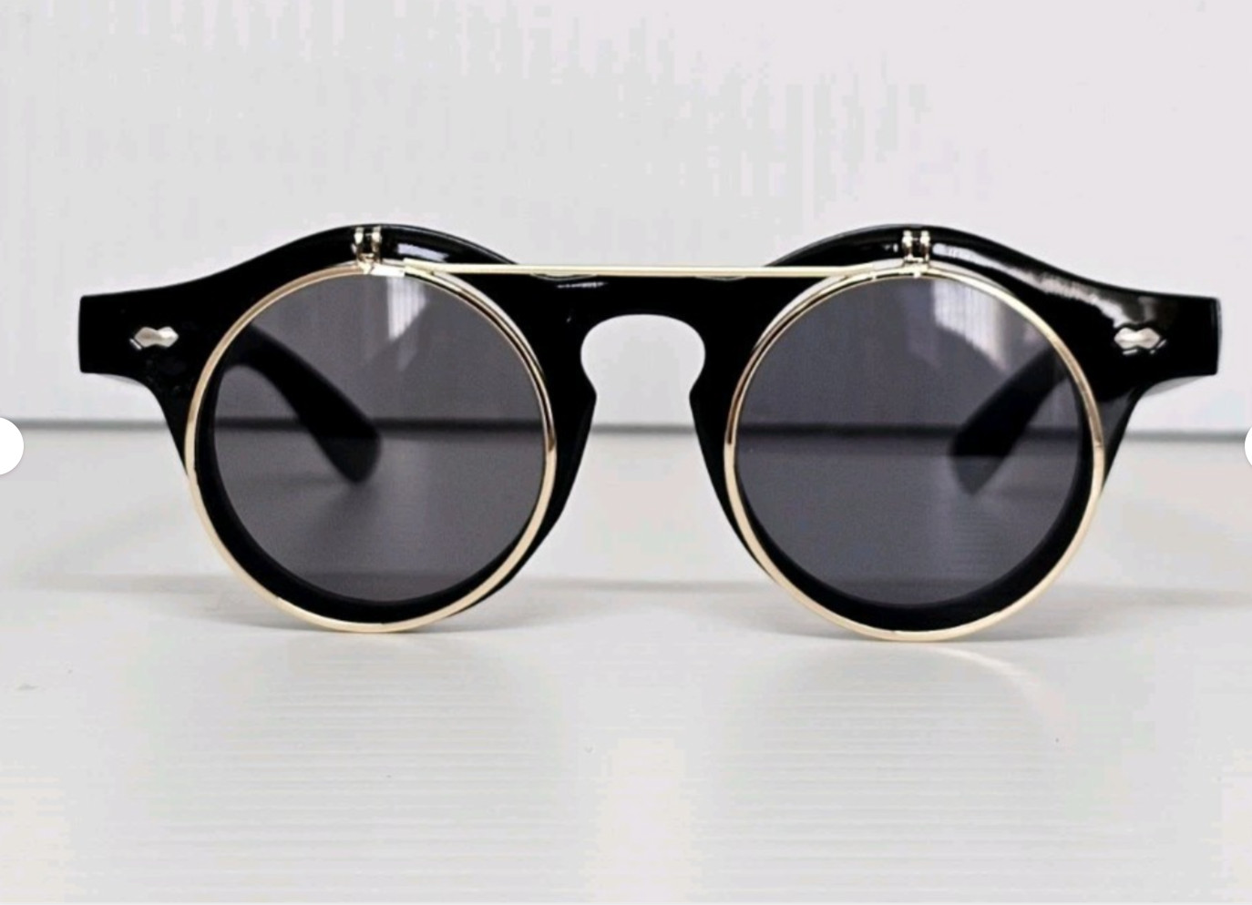 Trendy High Fashion Chic Flip Up Perfect Circle Round Sunglasses