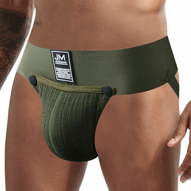 Mens Sexy Underwear Jockstrap Cotton Pouch Enhancing Low Waist Thong Underpants~