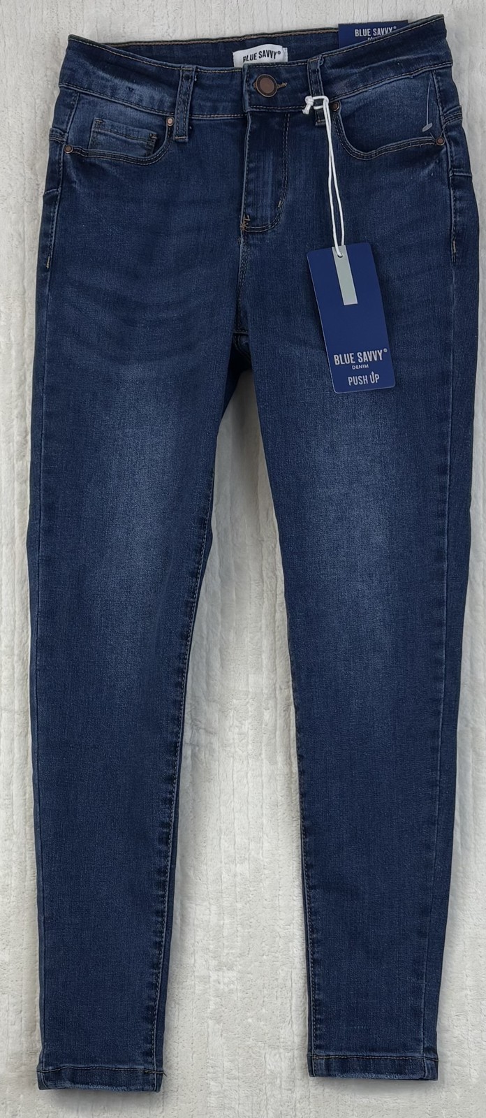 Blue Savvy Juniors Skinny High Rise Push Up Jeans Dark Wash Size 3/26 NWT