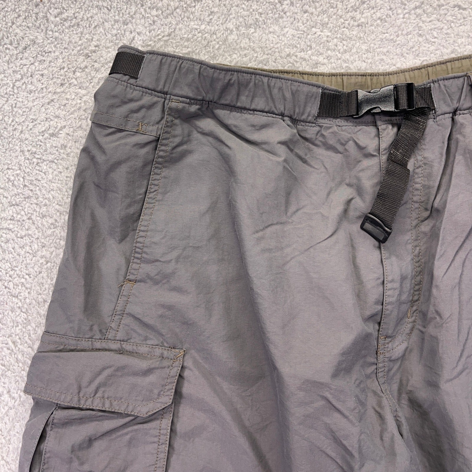 Rei Co-Op Pants Mens Large x30 Green Trailmade Cargo Roll Up Belted Nylon Hiking