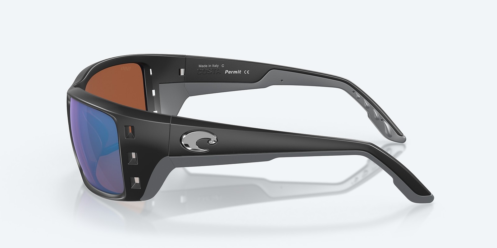 Costa Del Mar Permit Matte Black/Green Mirror 580G Polarized 63 mm Sunglasses