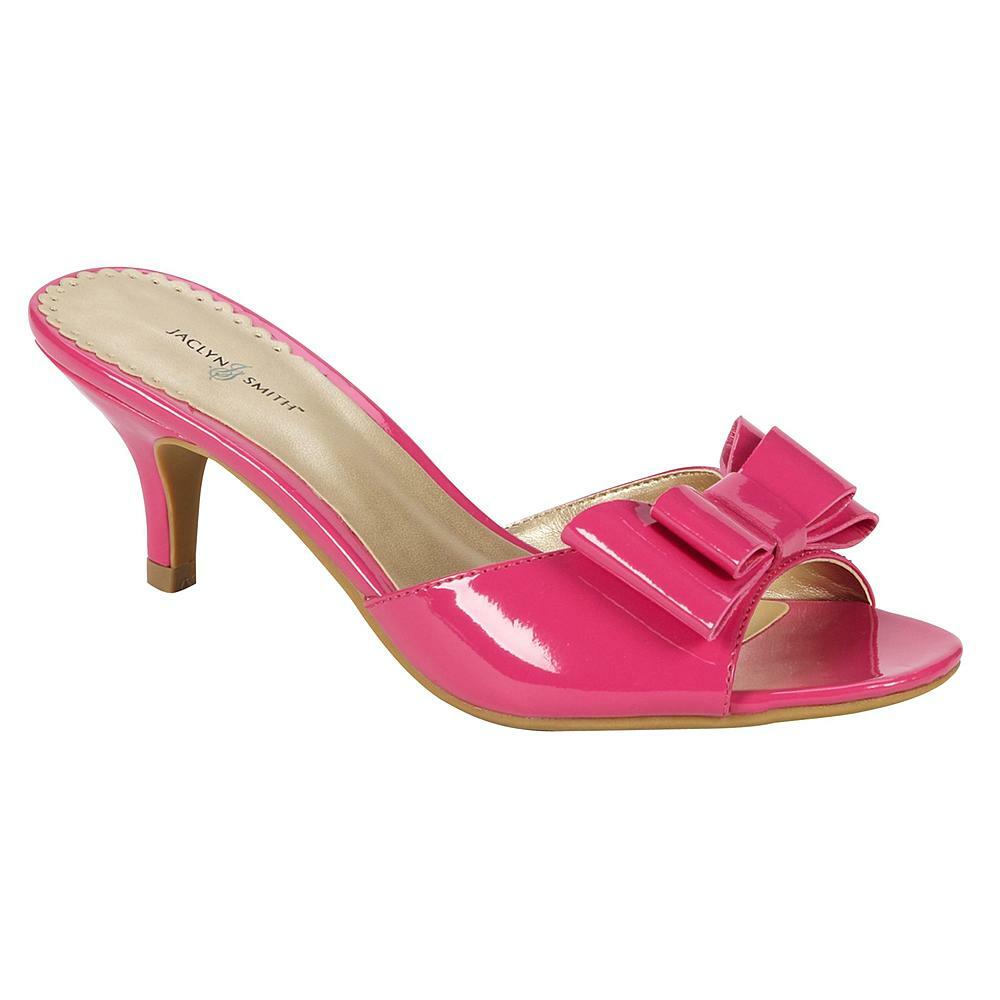 Jaclyn Smith Women’s Alessandria White or Blue Peep-Toe Bow Dress Sandal Shoes
