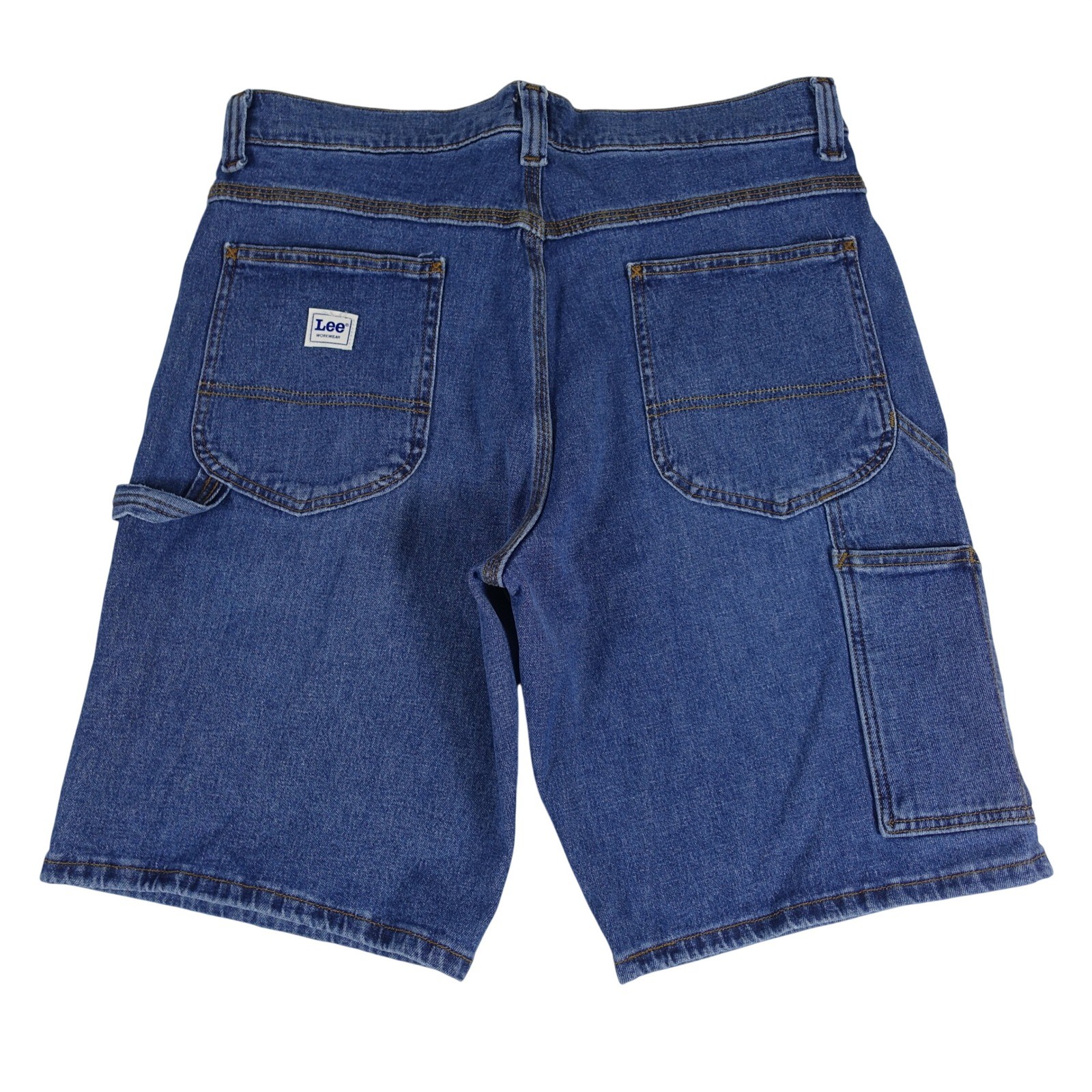 Lee Carpenter Denim Shorts Men 34 Blue Workwear Utility Hammer Loop New