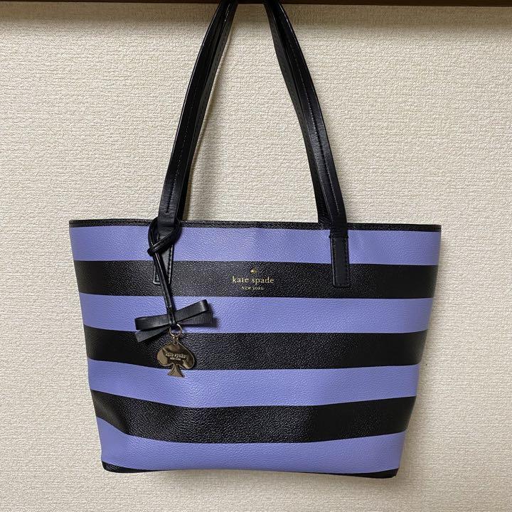 Kate spade black purple tote bag 10.6 inch 7