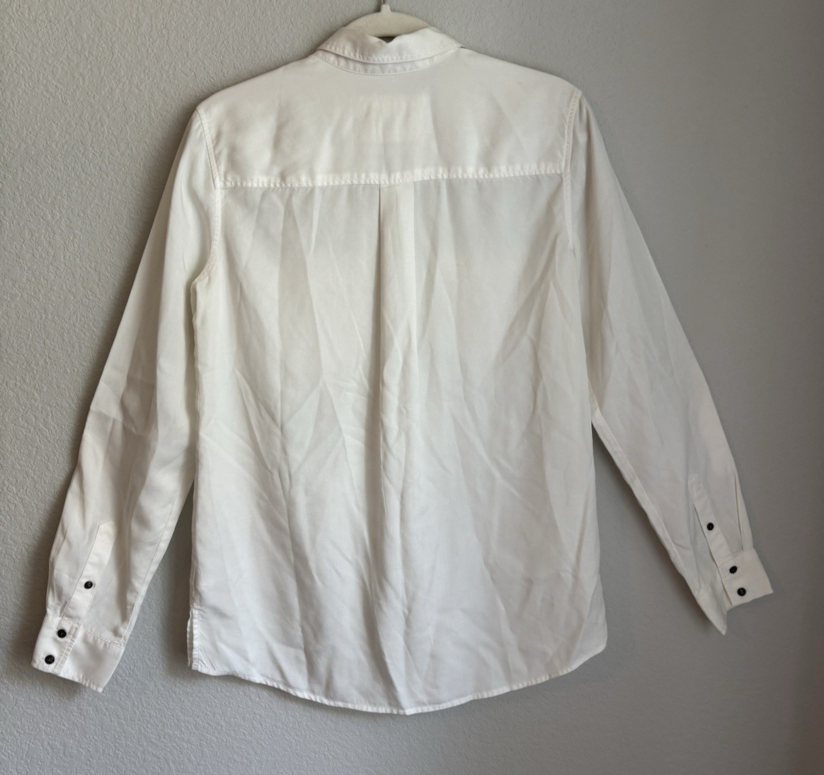Express Boyfriend Utility Shirt White Oversized Tab Sleeves Size S School