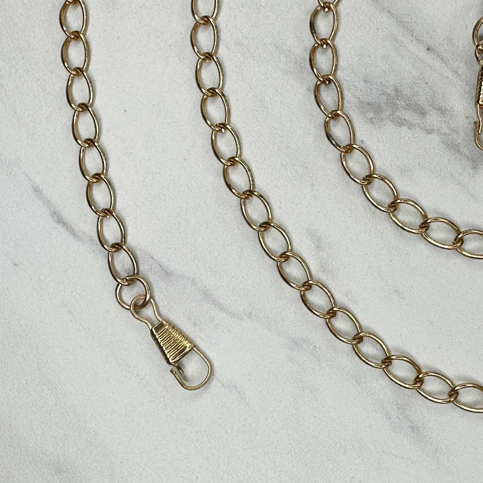 Gold Tone Oval Link Chain Bag Strap Replacement Crossbody Shoulder Handbag 46″