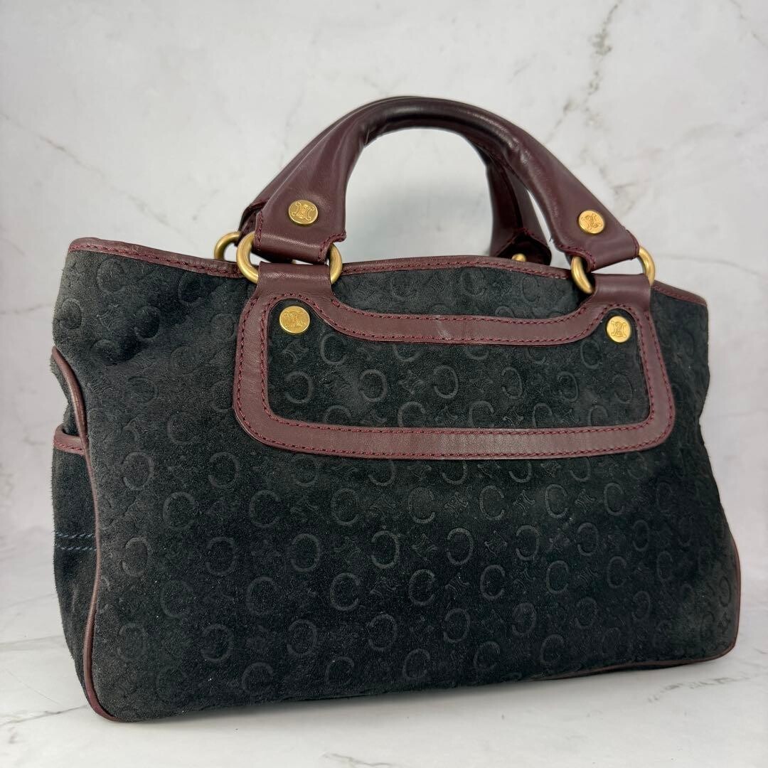 CELINE Boogie Bag Suede Leather Black Vintage Authentic From Japan