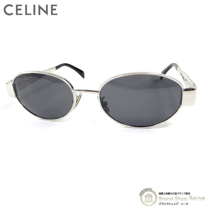 CELINE CL40235U Triomphe Oval Sunglasses Silver Un Size N