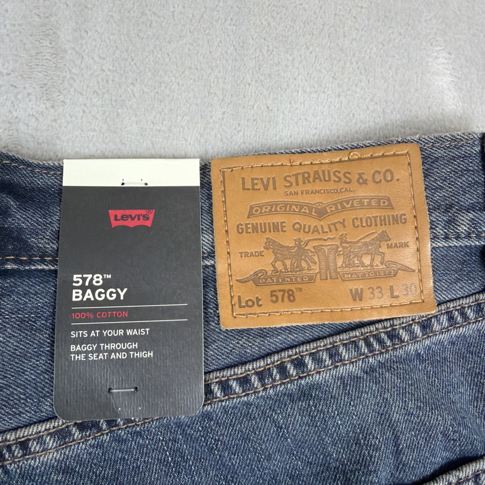 Levi’s Premium 578 Baggy Denim Jeans Men’s Size 33×30 Blue Cotton Y2K