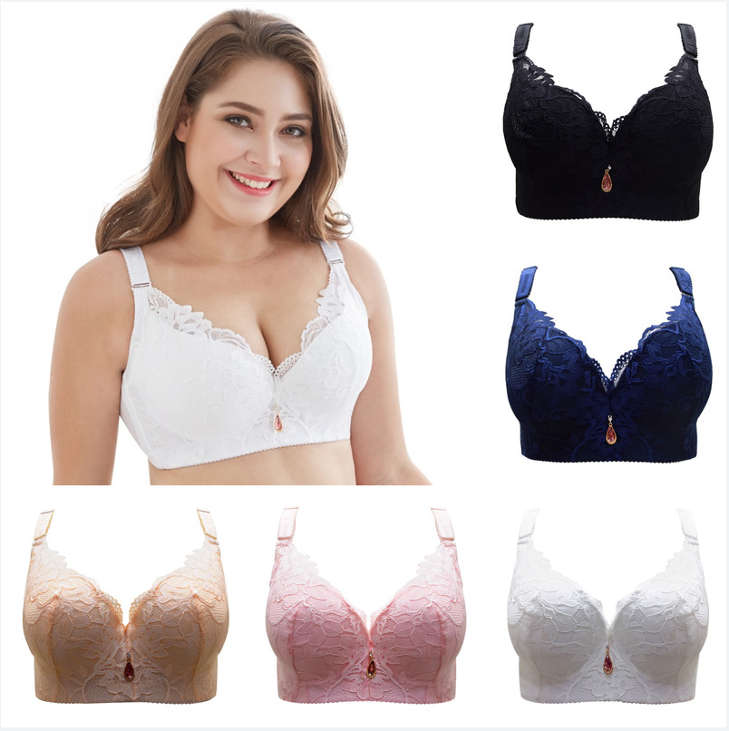 Bracelets For Women Push Up Bra Embroidery Underwear Full Coverage Plus Size CDE
