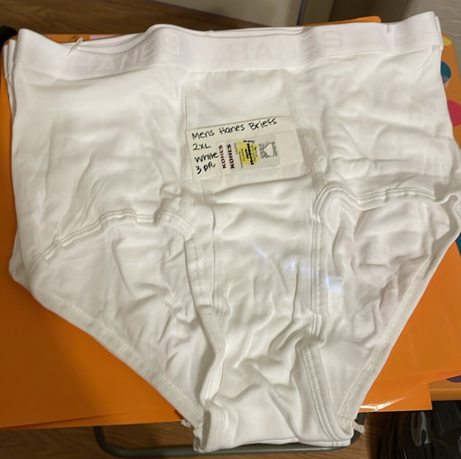 3 Pair Hanes Most Comfortable Briefs 2XL White Open Fly 44-46 Waist