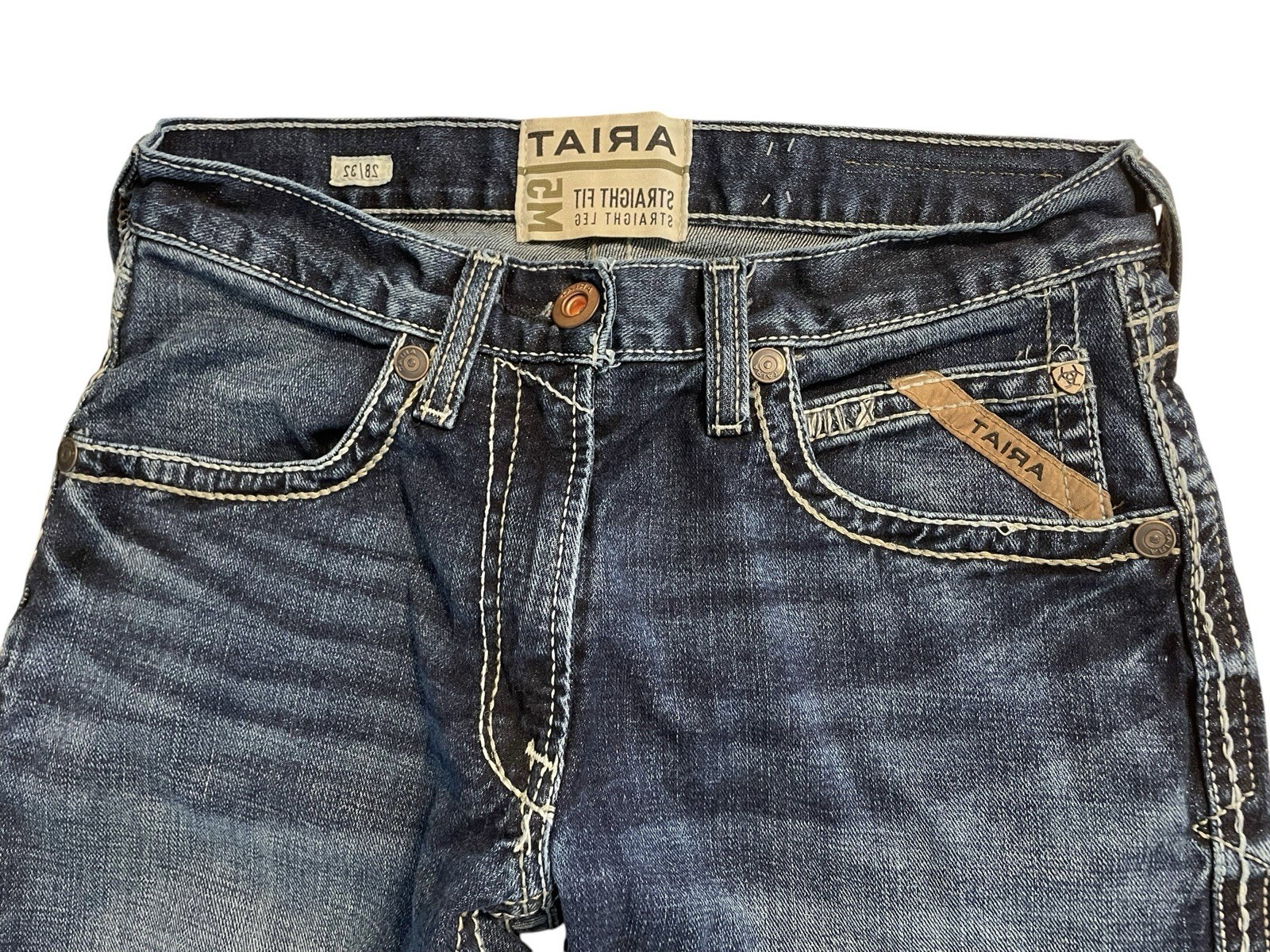Ariat Men’s Blue Jean M5 Straight Fit Straight Leg Jeans 28X32 Gambler Model EUC