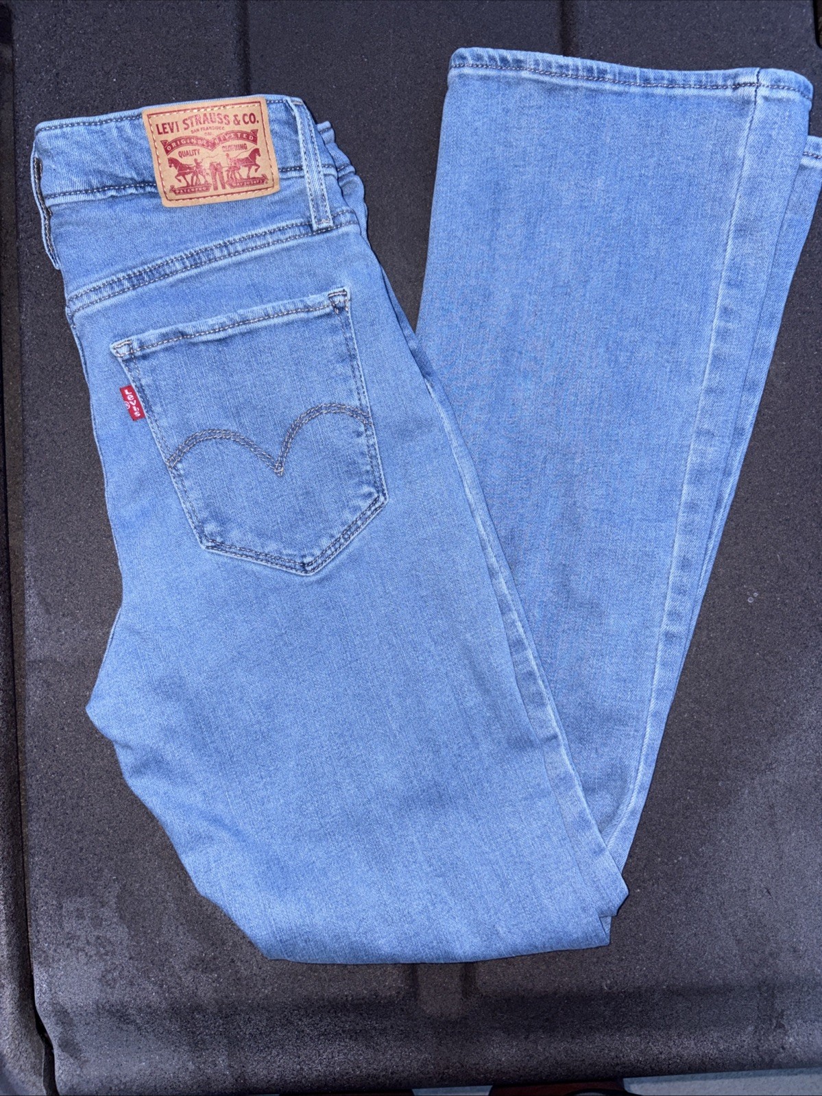 Levi’s 725 High Rise Bootcut Jeans Women’s 28 30 Blue Denim Stretch Medium Wash