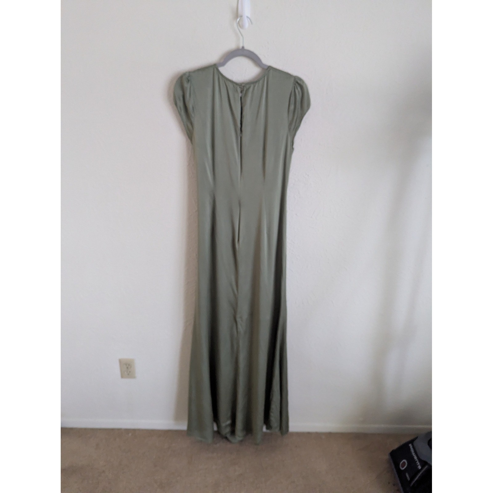 Reformation Birch Maxi Dress Artichoke Ruched Silk Size 10
