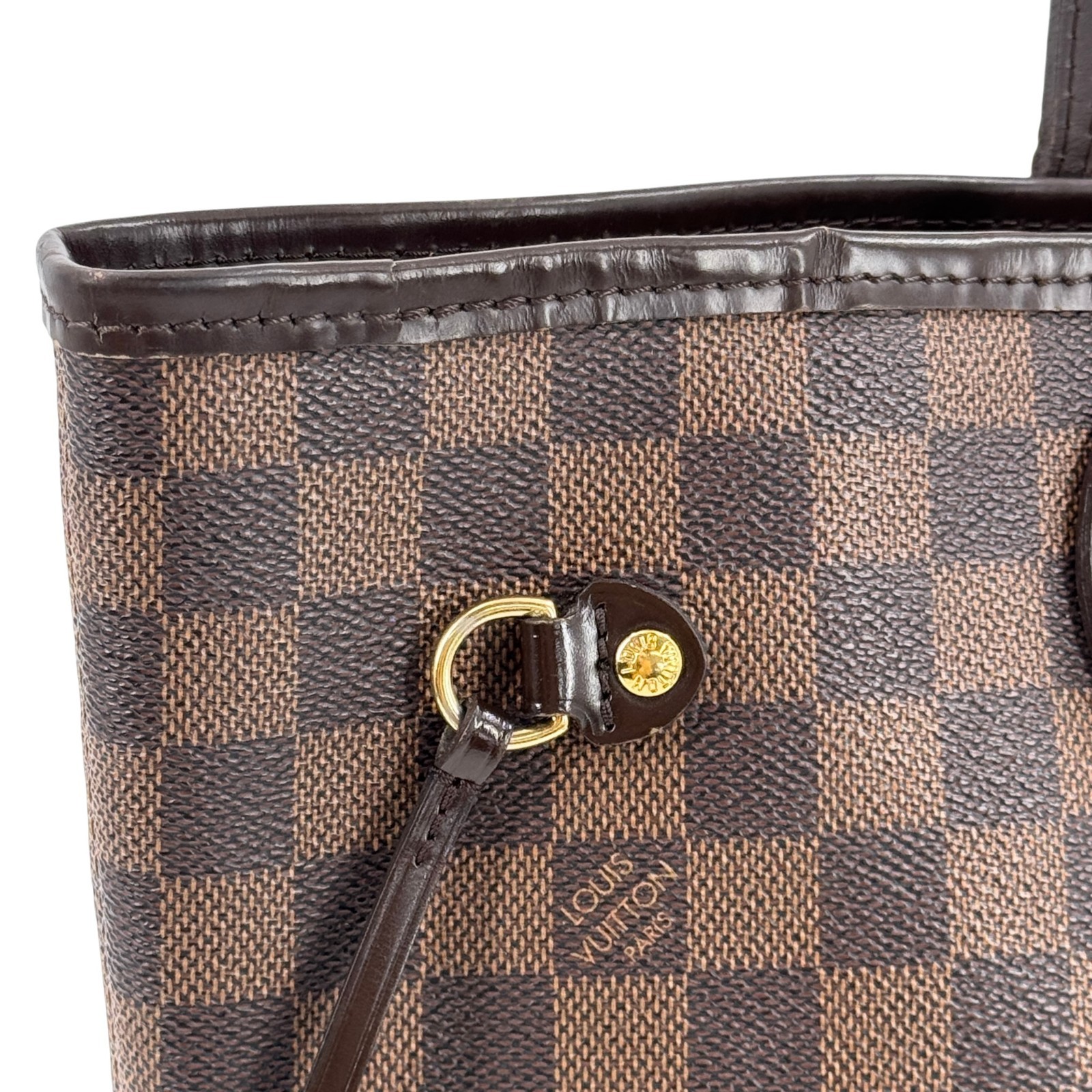 LOUIS VUITTON Neverfull MM Damier Ebene Brown Canvas Shoulder Tote Bag N51105