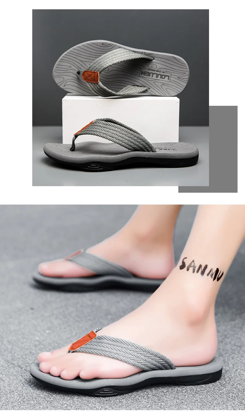 Men Flip Flop Sandals Slip-On Summer Beach Casual Footwear Slides Slippers Gift