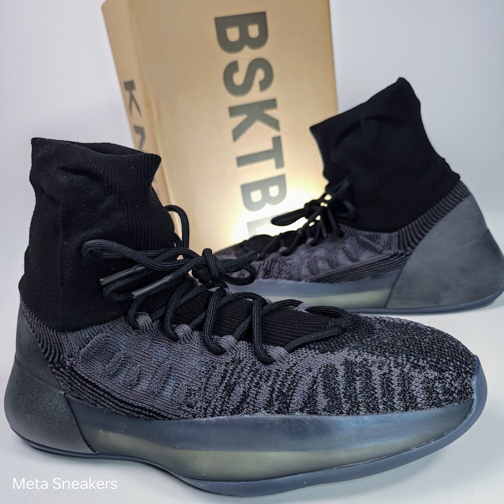 Adidas US 13.5 Men’s Slate Onyx Black Grey Boost Yeezy BSKTBL Knit HQ6762 New