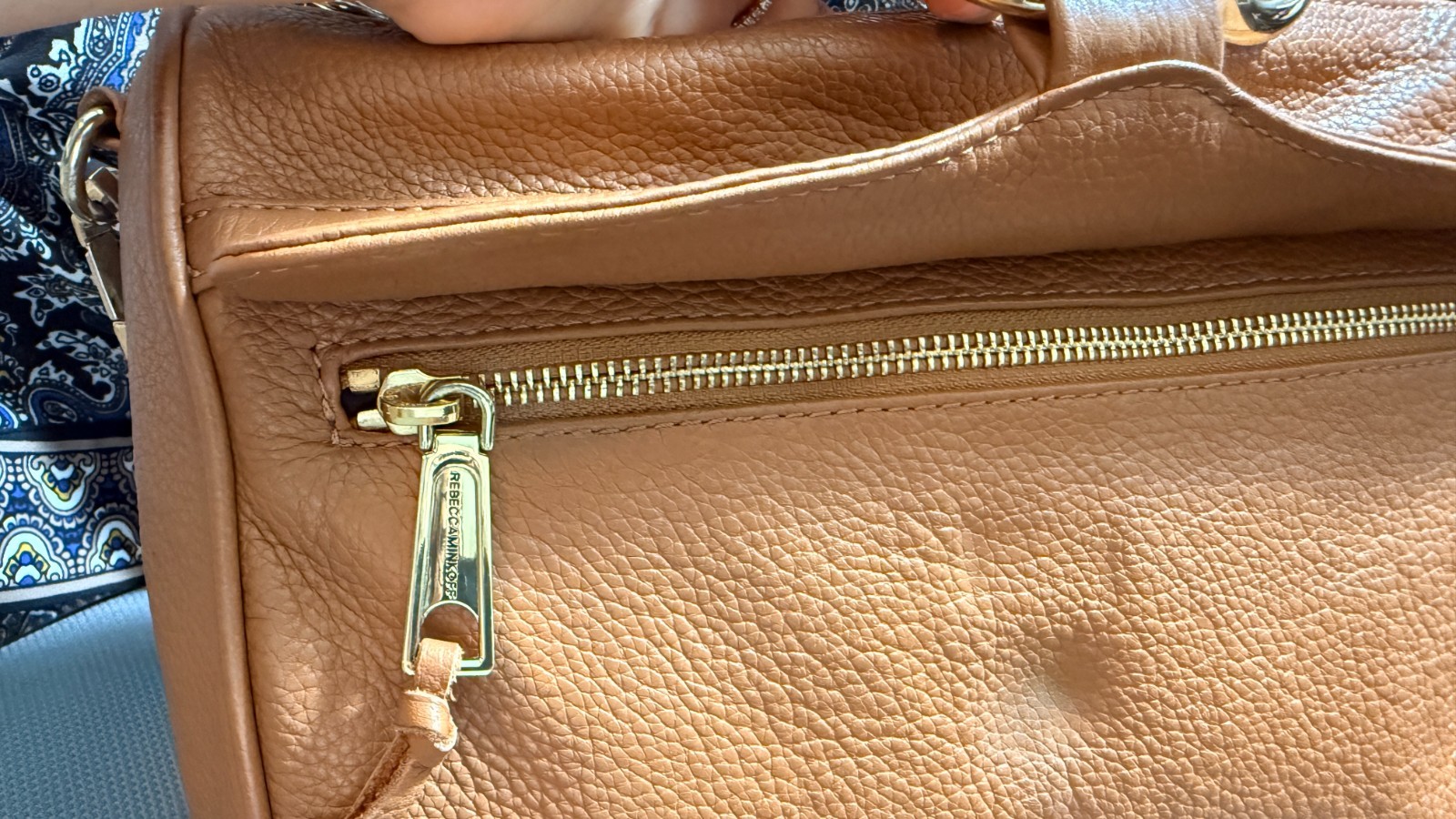 Rebecca Minkoff Pebbled Leather Shoulder Bag with Chain in Excellent Condition