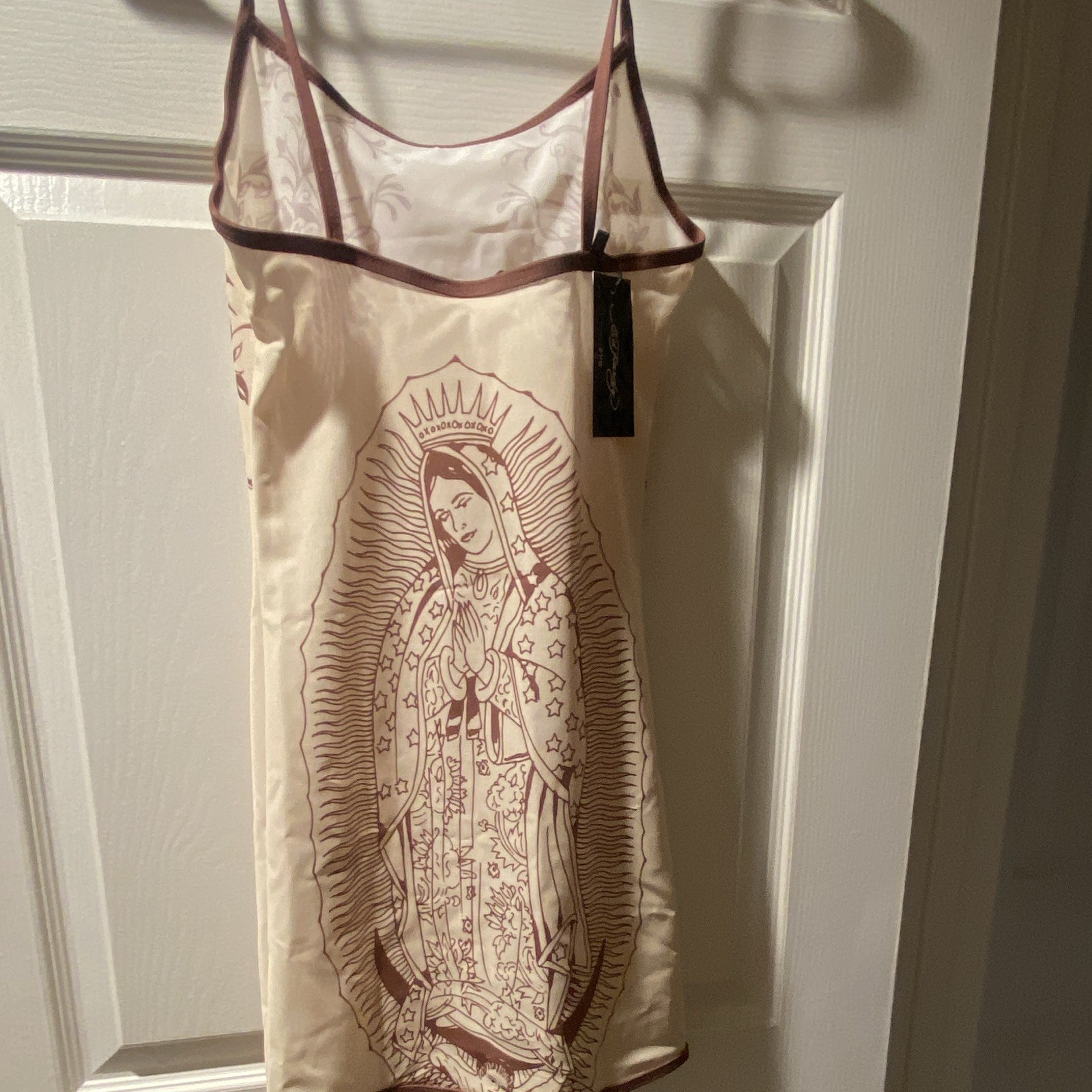 Ed Hardy Virgin Mary Women’s Graphic Print Camisole Beige/Brown Size M