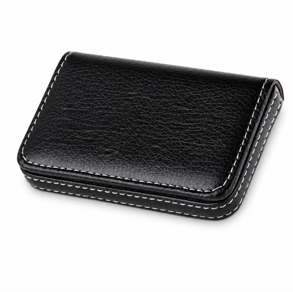 PU Leather Business Card Holder – Professional Pocket Wallet w Magnetic Closure