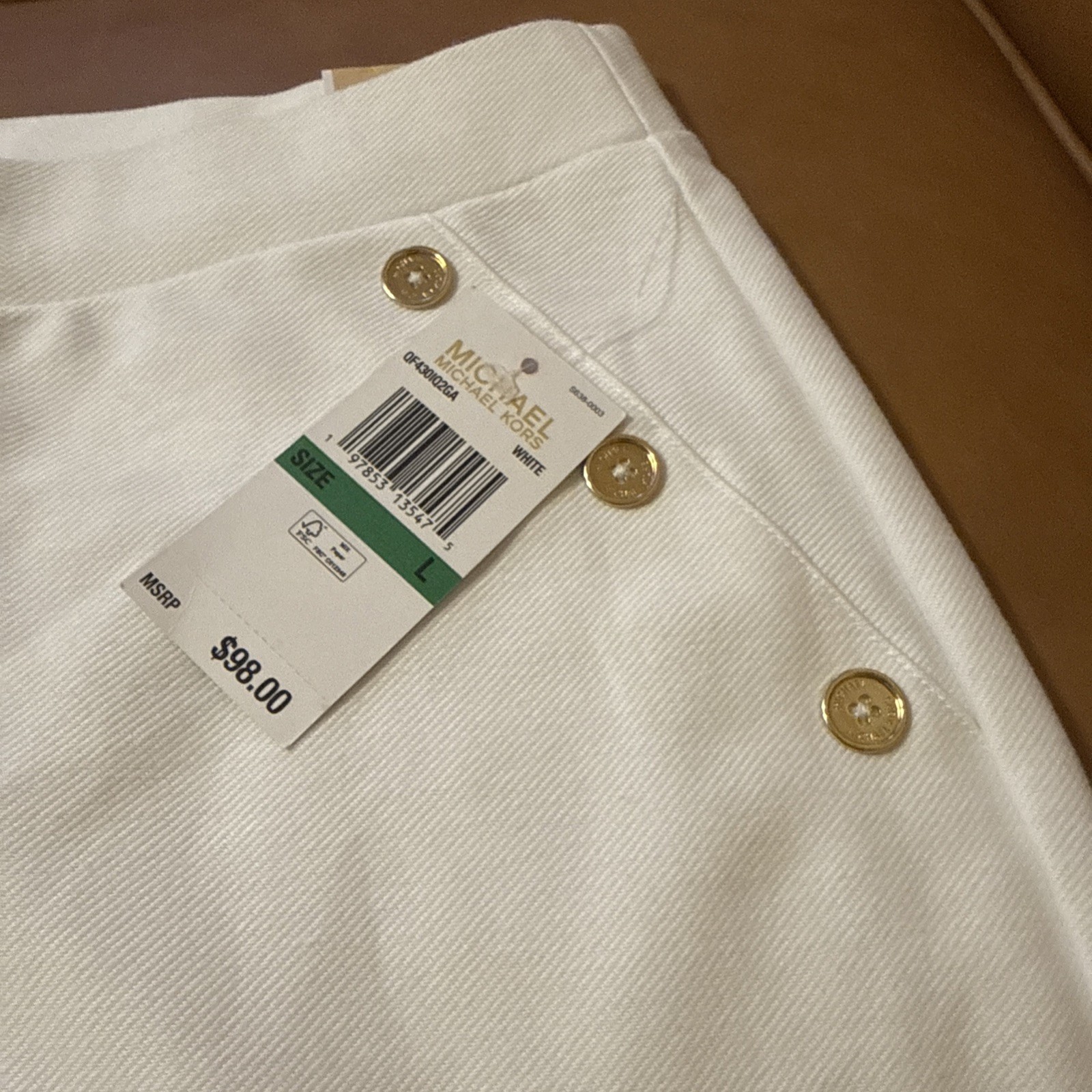 Michael Michael Kors White Ankle Pull On Pants High Rise Large