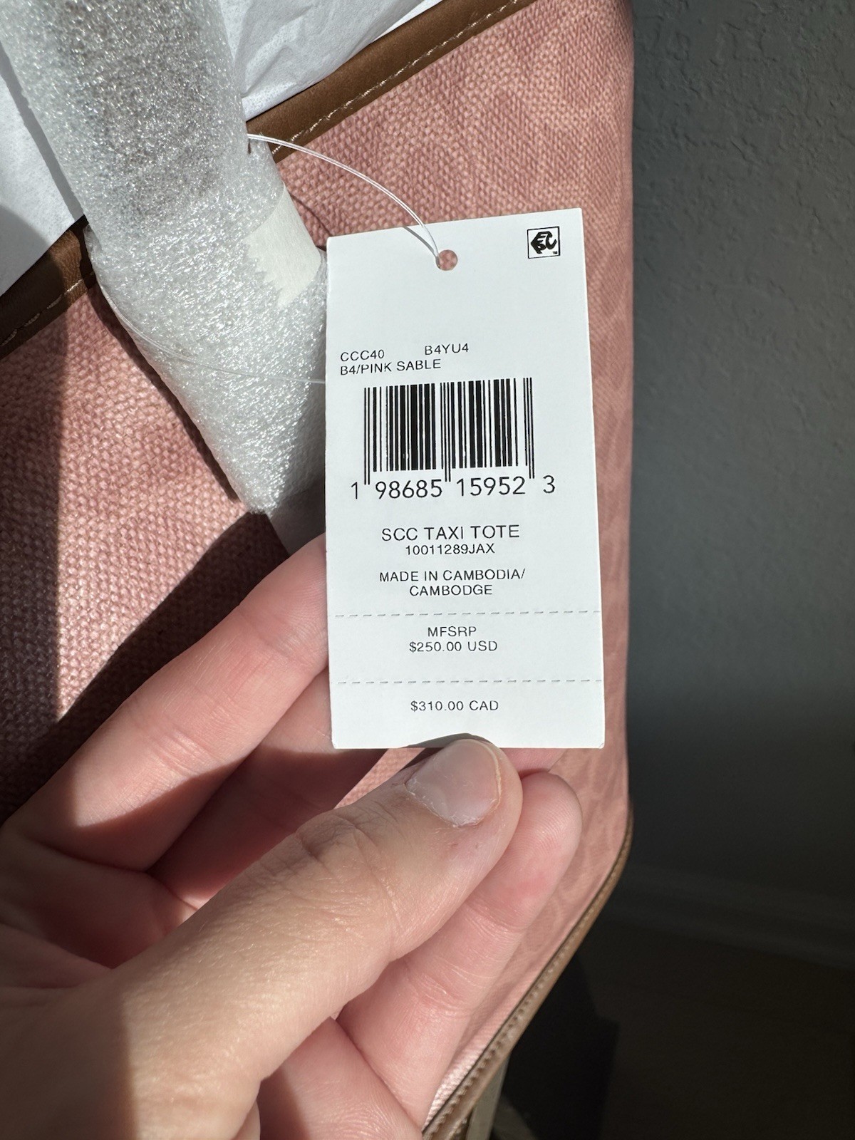 Authentic Coach Taxi Tote Signature Logo Pink Large