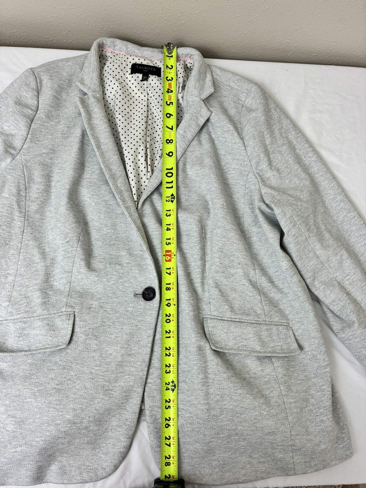 Talbots Plus Ponte Knit Blazer NWT Women’s Sz 20W Gray Minimalist Modal Office