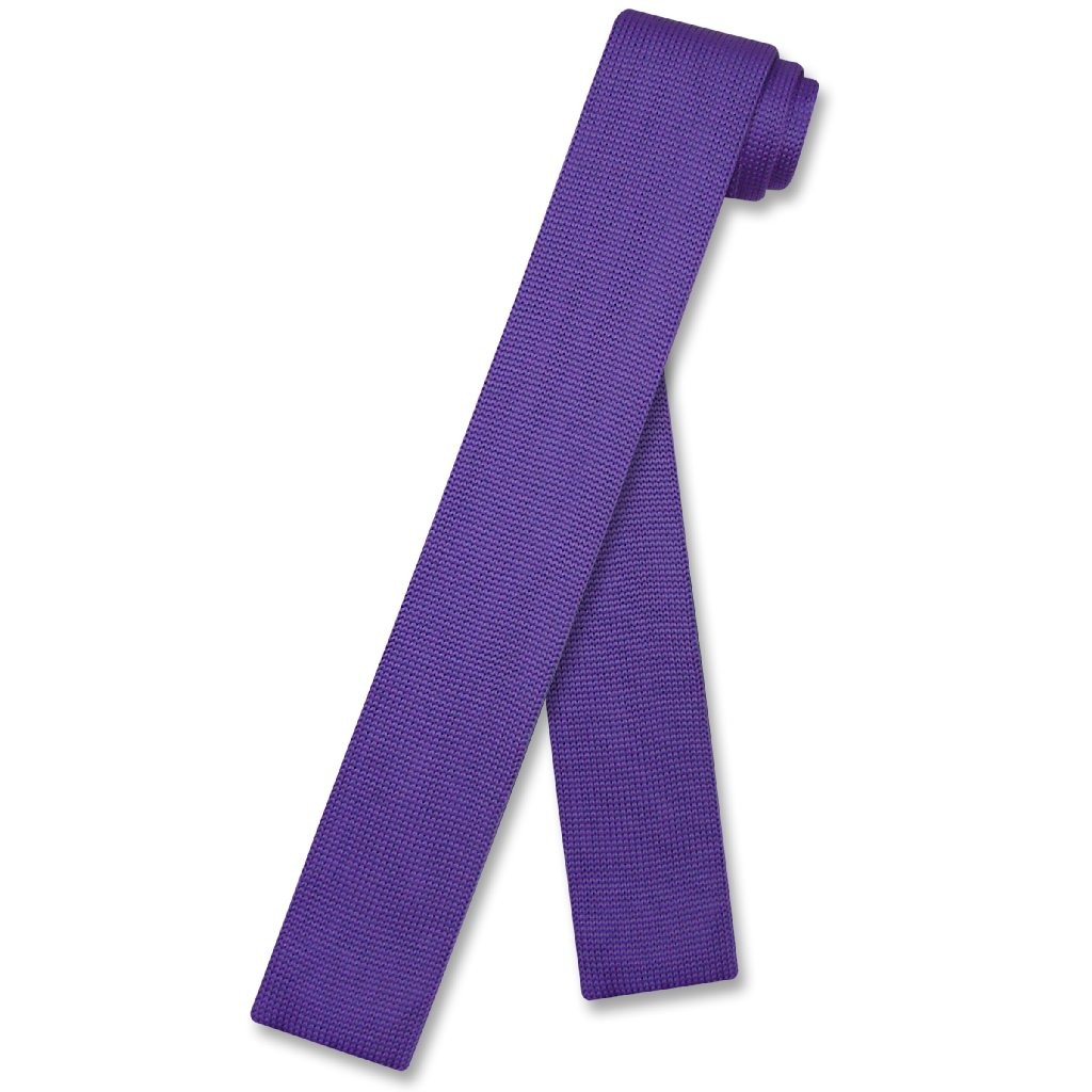 Biagio KNITTED Neck Tie Solid PURPLE INDIGO Color Mens Knit NeckTie