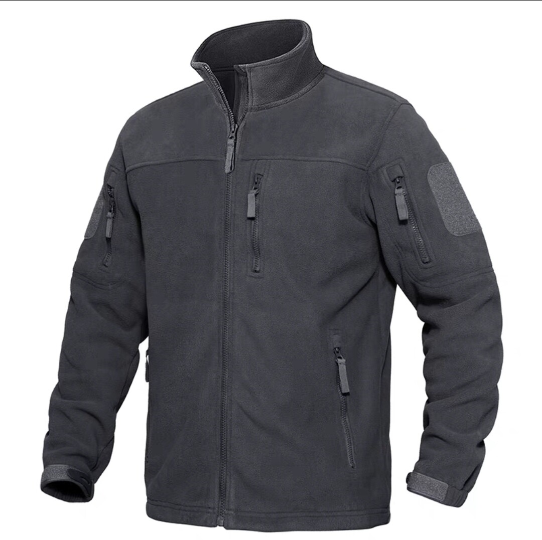 Tactical Mens Jacket Fleece Full-Zip Windproof Coat Outdoor Hiking Work Casual