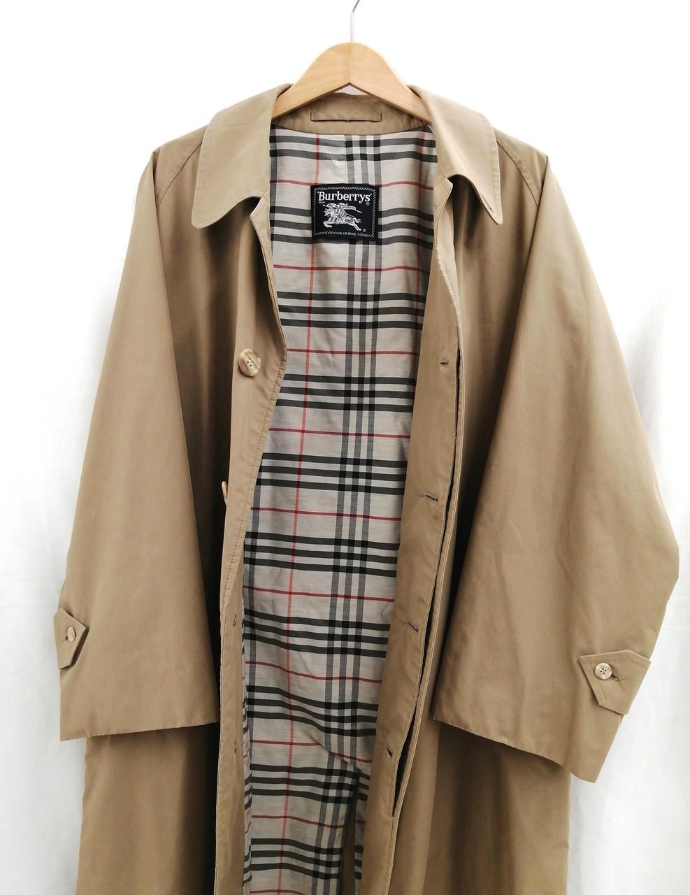 BURBERRYS One Sleeve 80s Long Coat Made in Spain Nova Check Used