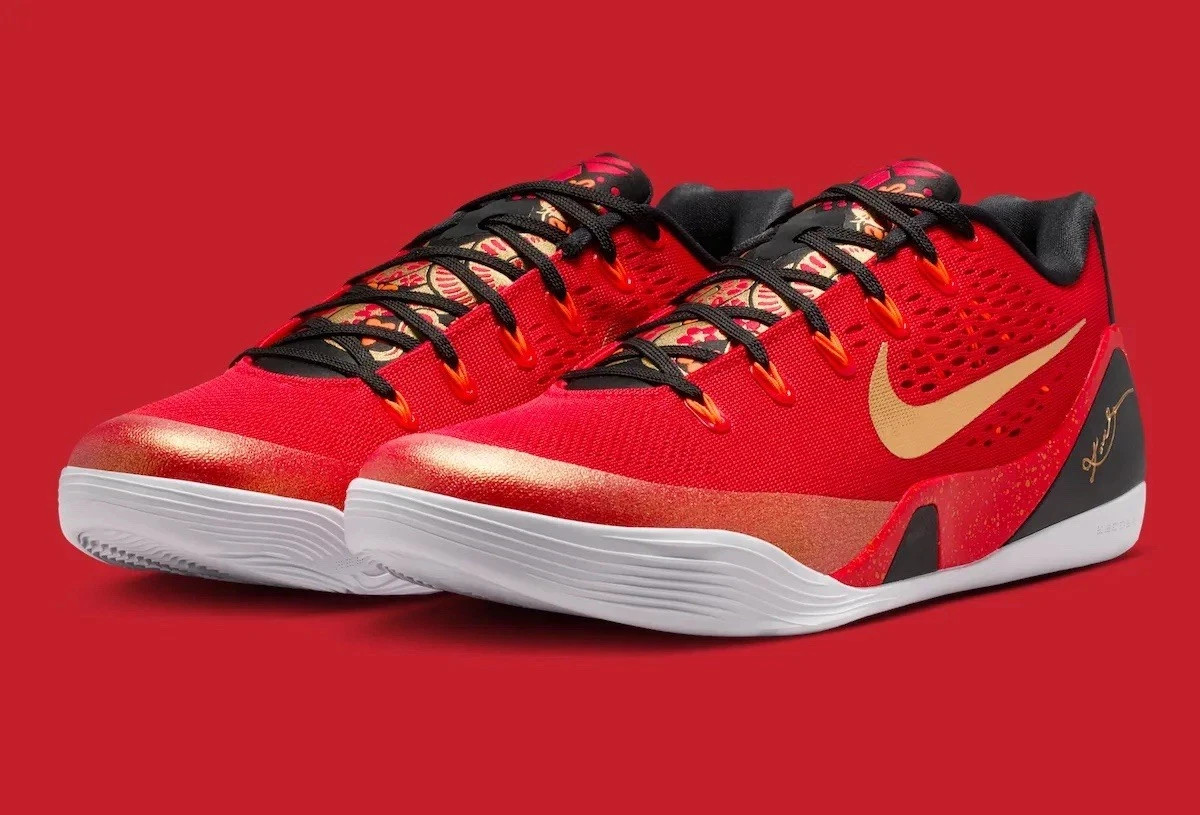 Nike Kobe 9 EM Low Protro China Red Gold Basketball IH1400-600 Men’s Sizes