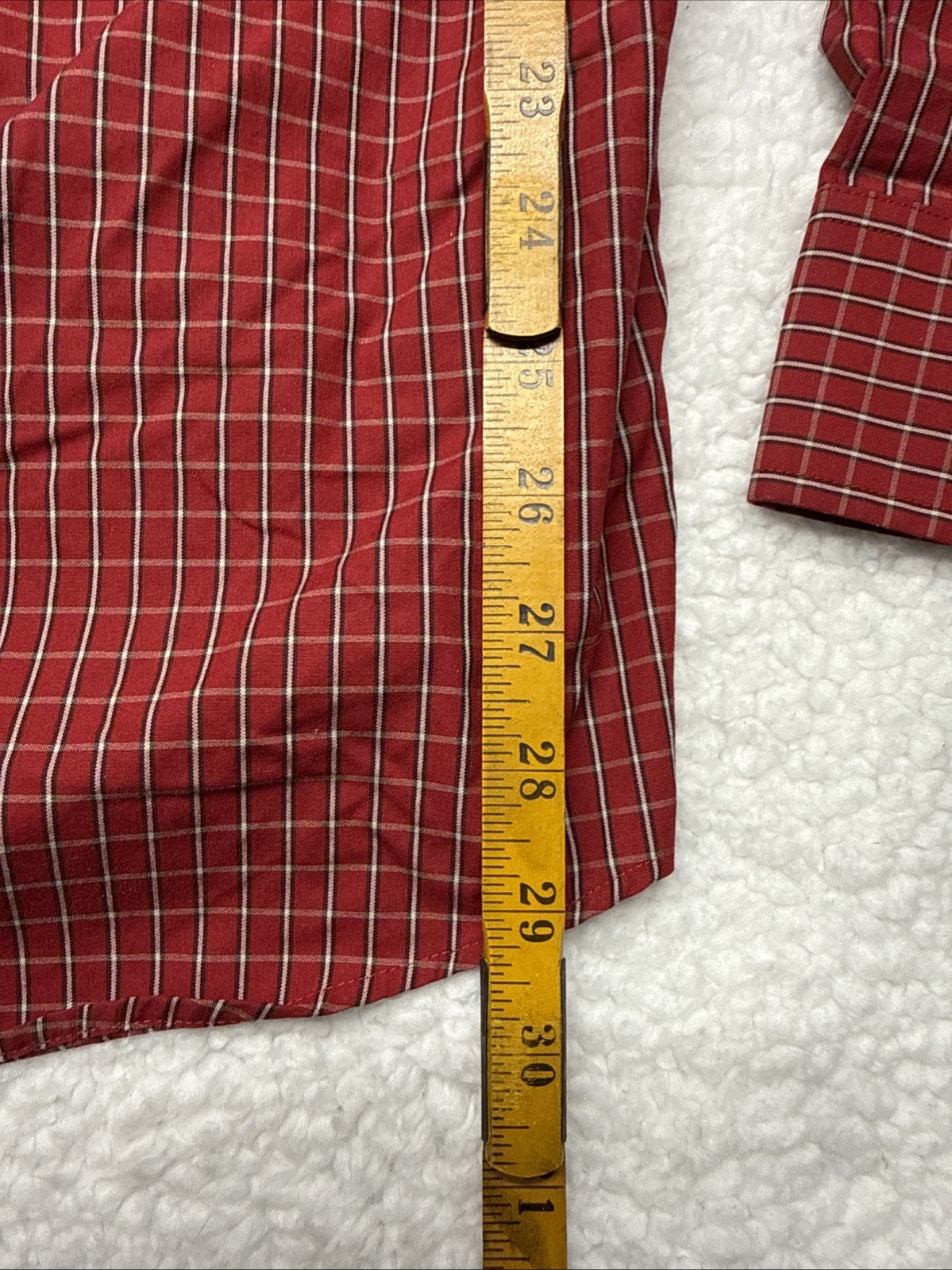 Eddie Bauer Mens Sz L Tall Red Plaid Button Down 100% Baumwolle Cotton LS Shirt