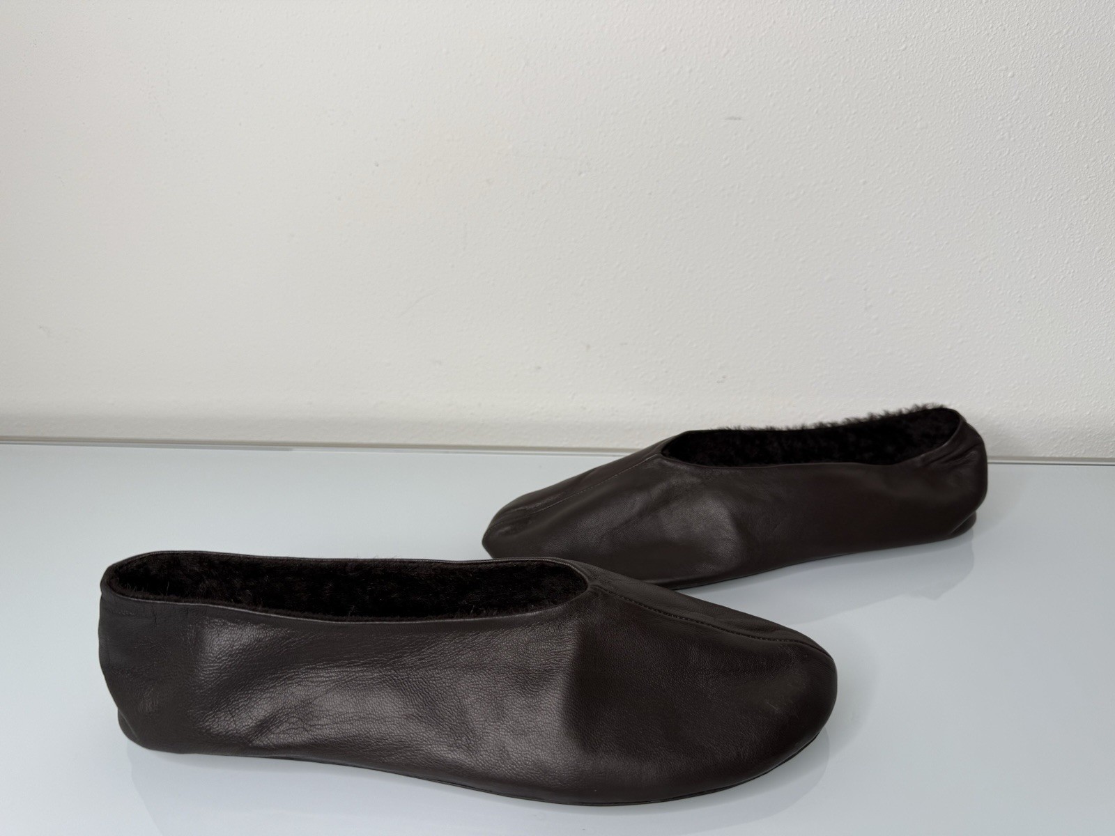 THE ROW Stella BROWN Lambskin Ballerina Slippers EU 38 US 8 $1,050+ NEW