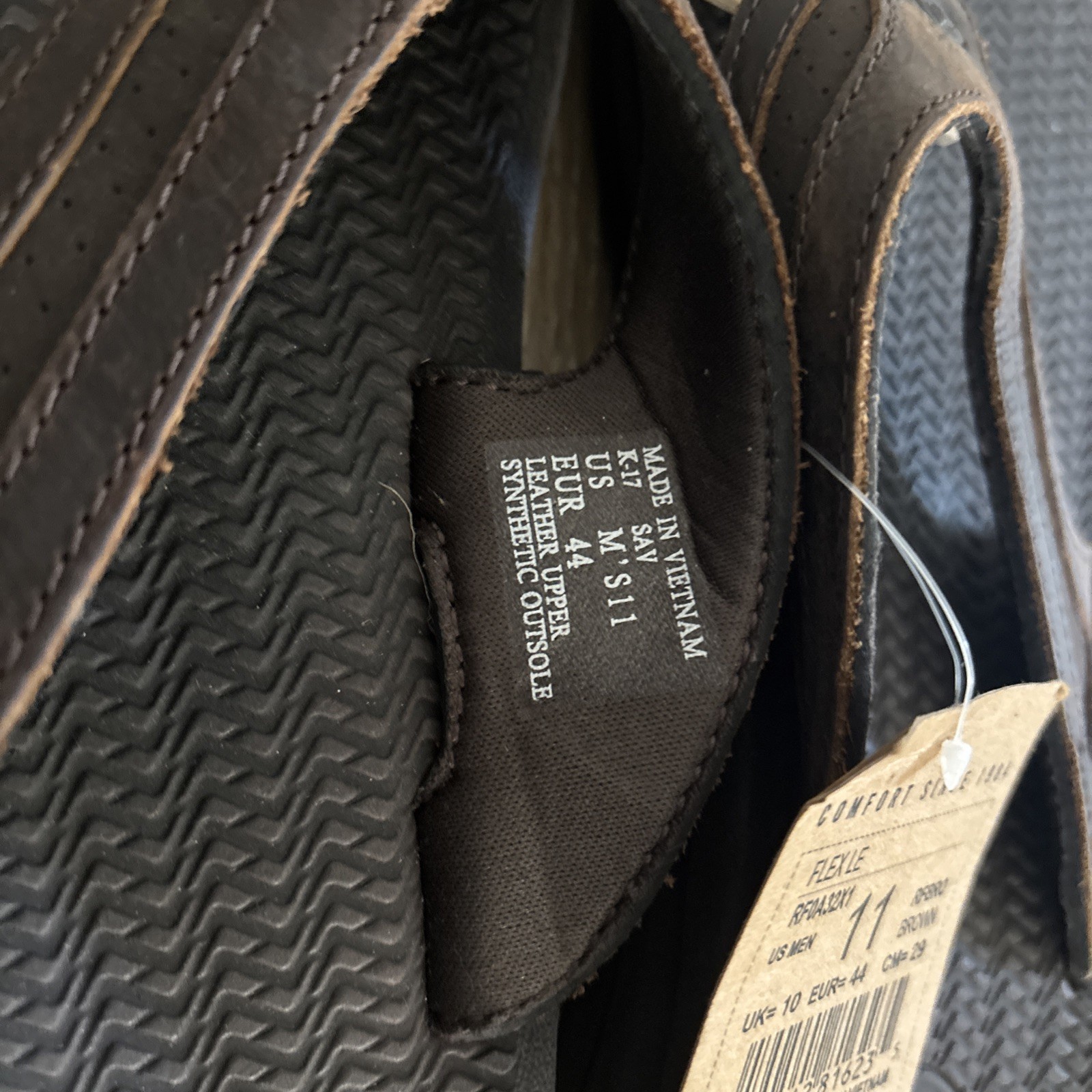 REEF Fanning Men’s 11 Retro Brown Leather Flip Flops Sandals NEW NWT