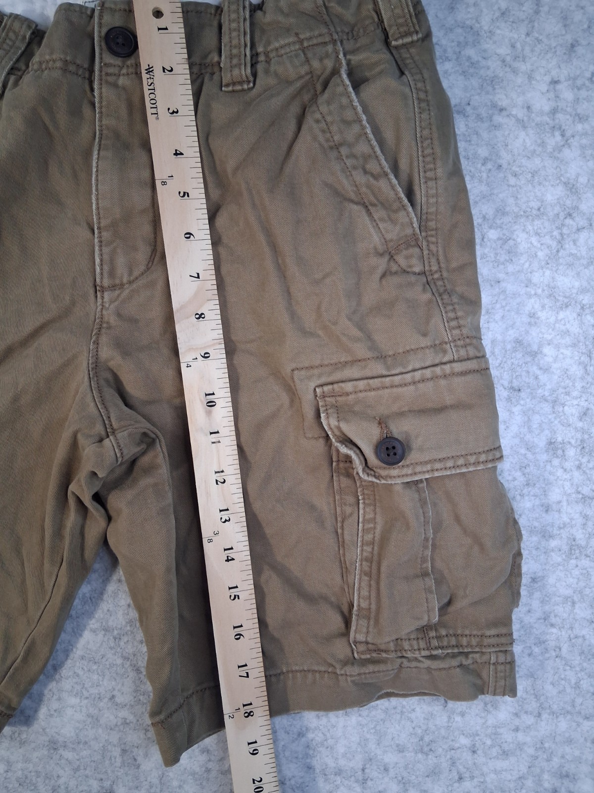 Ambercrombie Fitch Cargo Shorts Men 30 Tan Khaki Utility Military Pocket Cotton