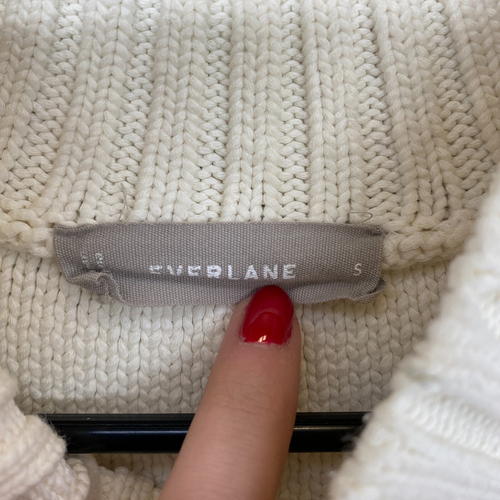 Everlane Sweater Womens Small Boxy Mock Neck Cream Knit Neutral Pullover Ivory