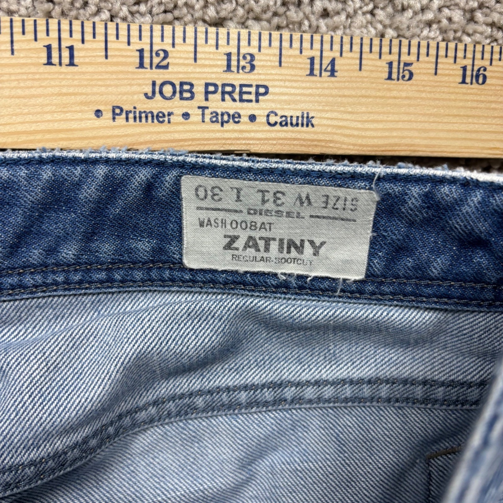 Diesel Zatiny 008AT Mens Regular Bootcut Jeans Blue Denim 31×30 Made in Italy
