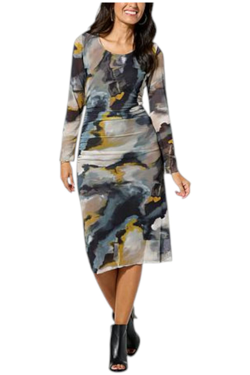 Colleen Lopez Women’s Long Sleeve Printed Mesh Gray