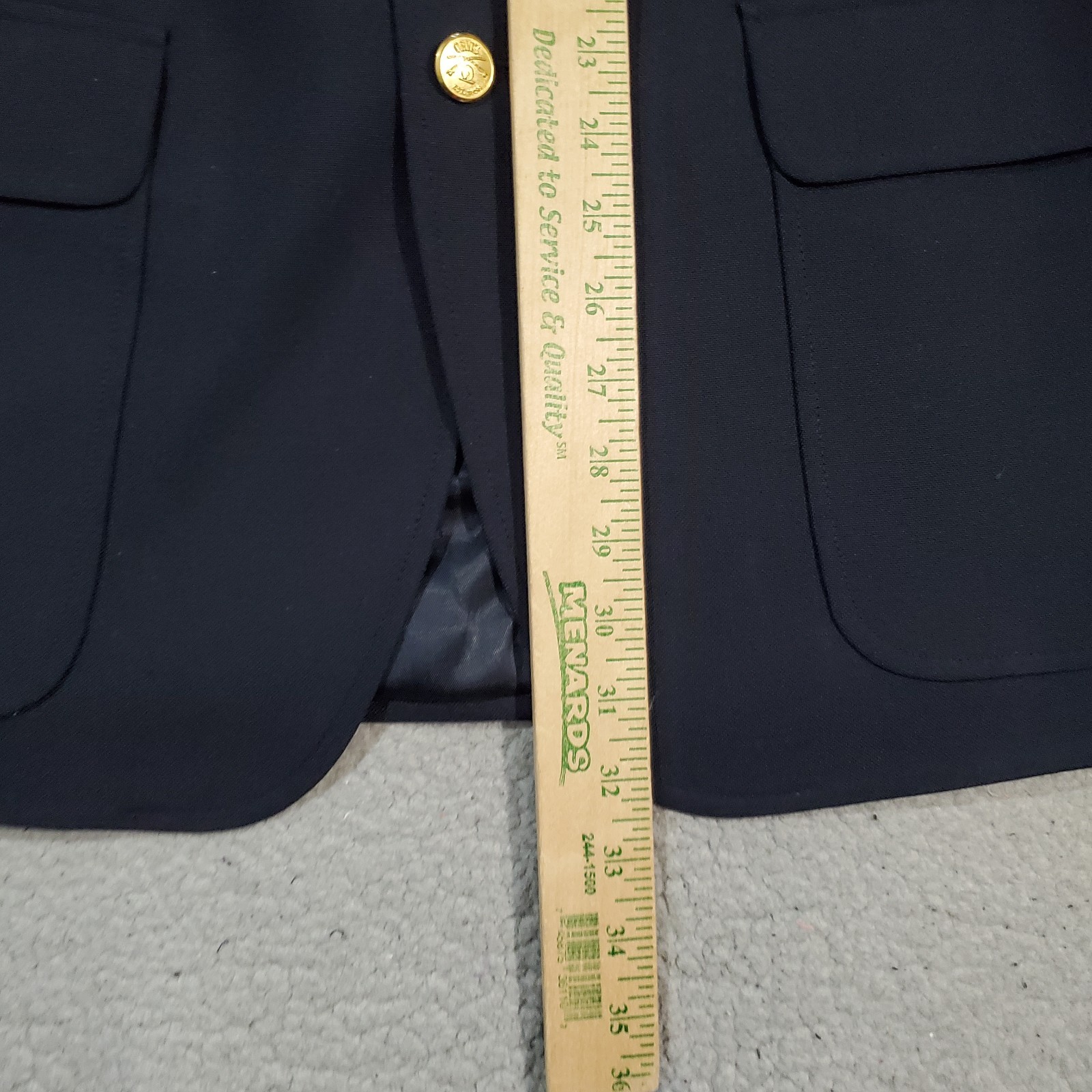 Orvis Blazer Sport Coat Jacket Mens 42R Blue Gold Buttons Worsted Wool Traveler