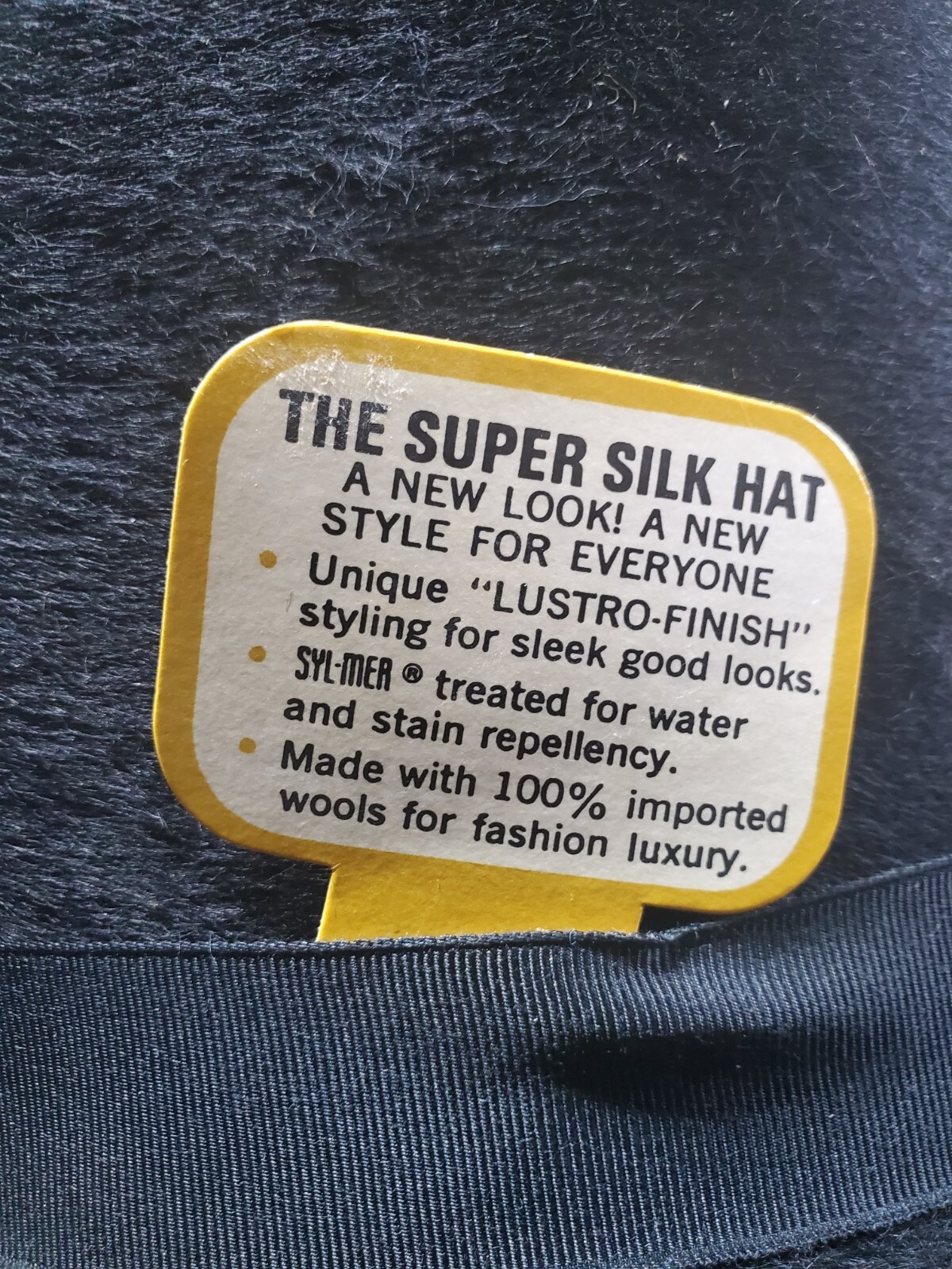 HXC Men’s Top Hat Black Designer Collection 100% Wool Made In USA MED. WPL 5923