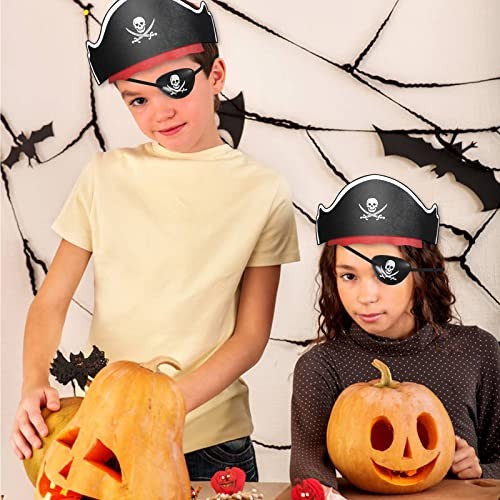 48 Pcs Pirate Hat with Eye Mask – Classic Costume Cap 48pcs Pirate Hat Sets