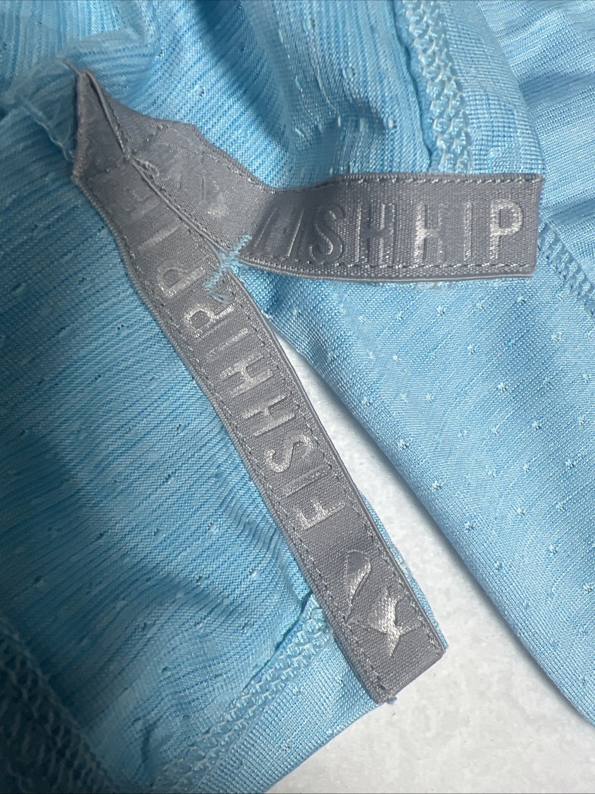 Fish Hippie Co Blue Hoodie Long Sleeve Performance Fly Fishing Shirt Mens Medium